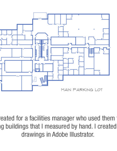 Some hand-drawn floor plans of buildings